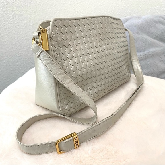 Ganson San Francisco Handbags - Silver/ Pearl Ganson San Francisco leather bag. Gold accents.
